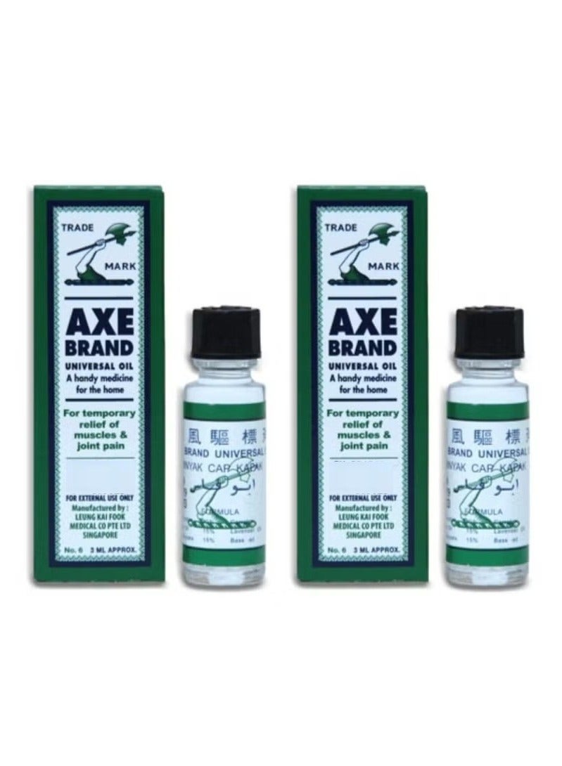 Axe 2Pcs Universal Oil For Temporary Relief Of Muscles & Joint Pain 3ml - Image 1